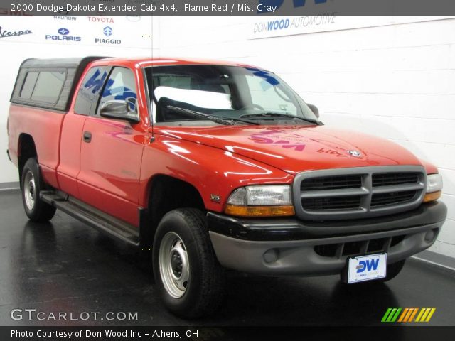 2000 Dodge Dakota Extended Cab 4x4 in Flame Red