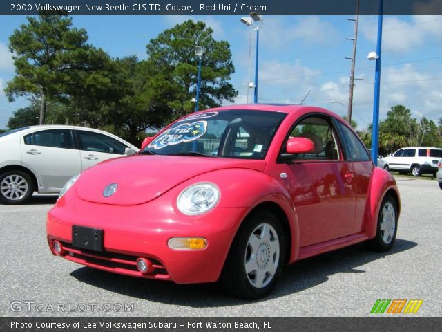 2000 Volkswagen New Beetle GLS TDI Coupe in Red Uni