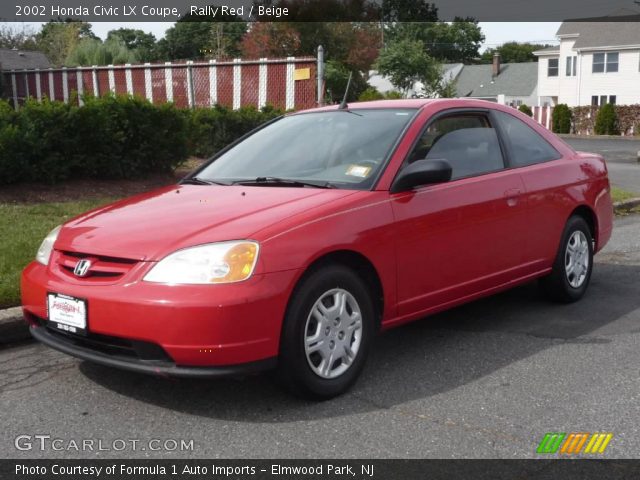 2002 Honda Civic LX Coupe in Rally Red