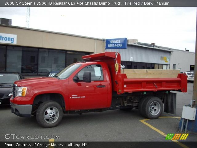 2008 GMC Sierra 3500HD Regular Cab 4x4 Chassis Dump Truck in Fire Red