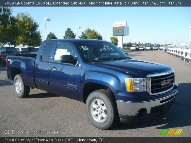 2009 GMC Sierra 1500 SLE Extended Cab 4x4 in Midnight Blue Metallic