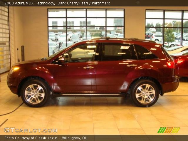 2008 Acura MDX Technology in Dark Cherry Pearl
