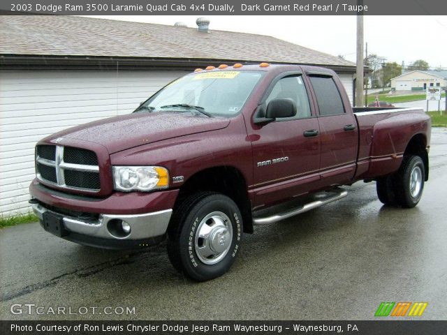 2003 Dodge Ram 3500 Laramie Quad Cab 4x4 Dually in Dark Garnet Red Pearl