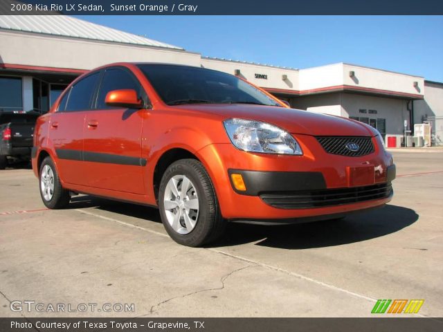 2008 Kia Rio LX Sedan in Sunset Orange
