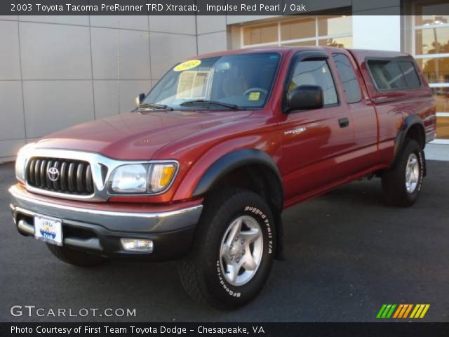 2003 Toyota Tacoma PreRunner TRD Xtracab in Impulse Red Pearl