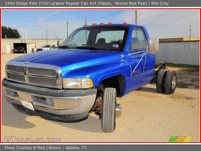1999 Dodge Ram 3500 Laramie Regular Cab 4x4 Chassis in Intense Blue Pearl