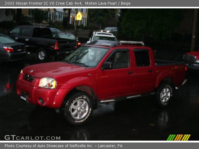 2003 Nissan Frontier SC V6 Crew Cab 4x4 in Molten Lava Pearl