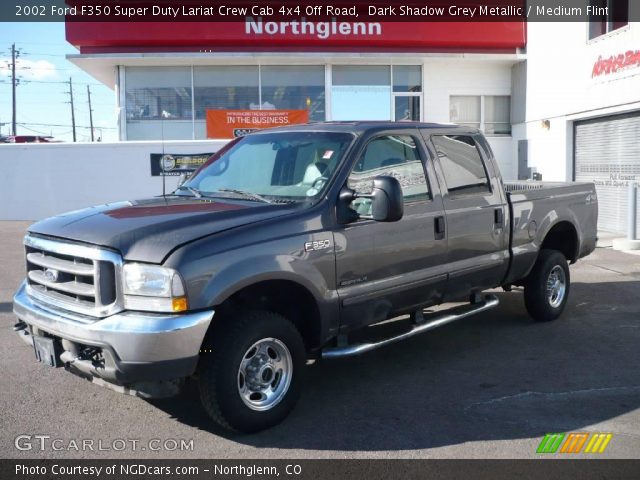 2002 Ford F350 Super Duty Lariat Crew Cab 4x4 Off Road in Dark Shadow Grey Metallic