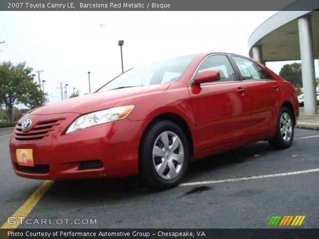 2007 Toyota Camry LE in Barcelona Red Metallic