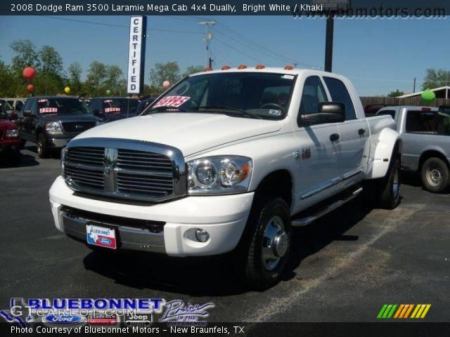 2008 Dodge Ram 3500 Laramie Mega Cab 4x4 Dually in Bright White