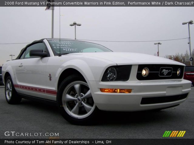 2008 Ford Mustang V6 Premium Convertible Warriors in Pink Edition in Performance White