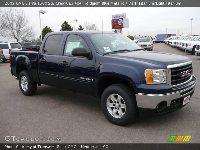 2009 GMC Sierra 1500 SLE Crew Cab 4x4 in Midnight Blue Metallic