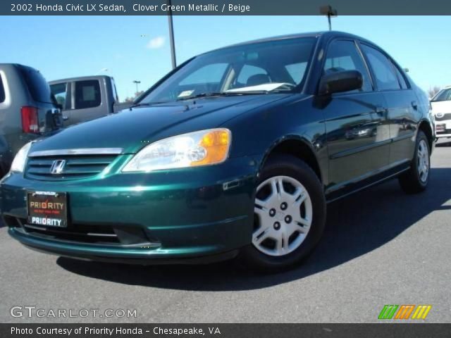 2002 Honda Civic LX Sedan in Clover Green Metallic