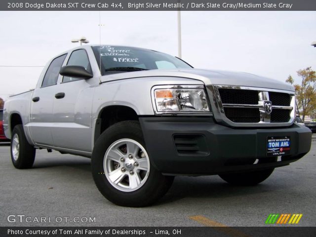 2008 Dodge Dakota SXT Crew Cab 4x4 in Bright Silver Metallic