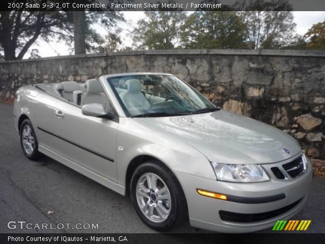 2007 Saab 9-3 2.0T Convertible in Parchment Silver Metallic