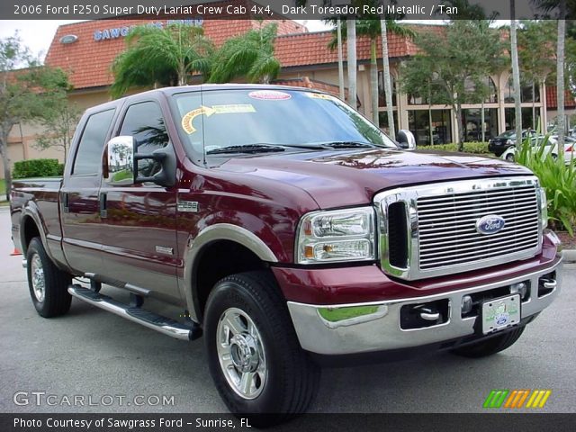 2006 Ford F250 Super Duty Lariat Crew Cab 4x4 in Dark Toreador Red Metallic