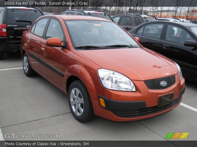 2009 Kia Rio LX Sedan in Sunset Orange