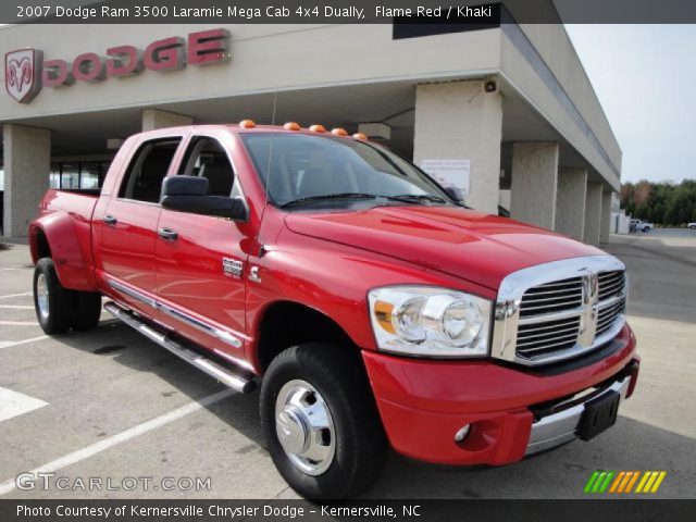 2007 Dodge Ram 3500 Laramie Mega Cab 4x4 Dually in Flame Red