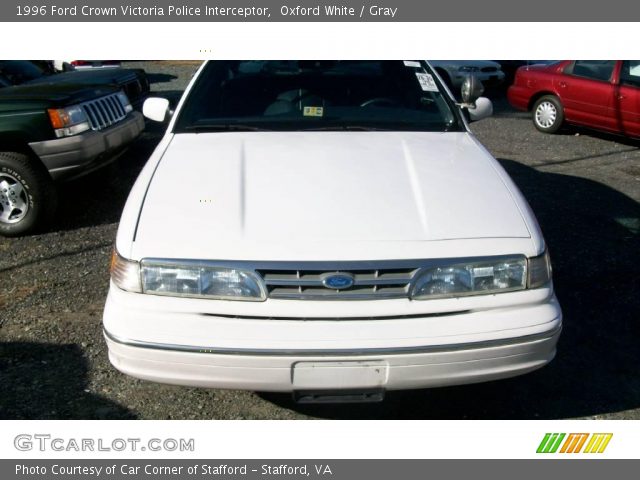 Oxford White 1996 Ford Crown Victoria Police Interceptor with Gray interior 