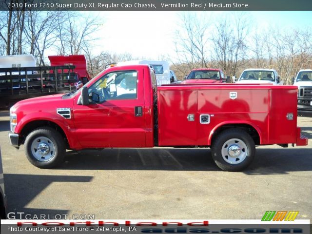 2010 Ford F250 Super Duty XL Regular Cab Chassis in Vermillion Red