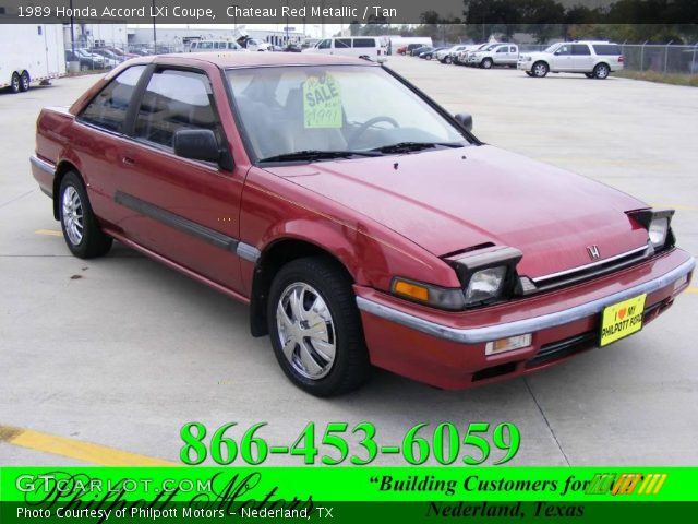 1989 Honda Accord LXi Coupe in Chateau Red Metallic