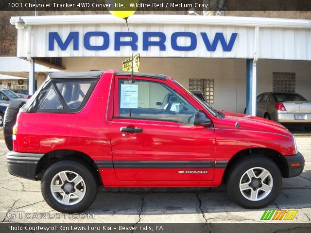 2003 Chevrolet Tracker 4WD Convertible in Wildfire Red