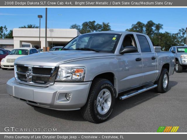 2008 Dodge Dakota SLT Crew Cab 4x4 in Bright Silver Metallic