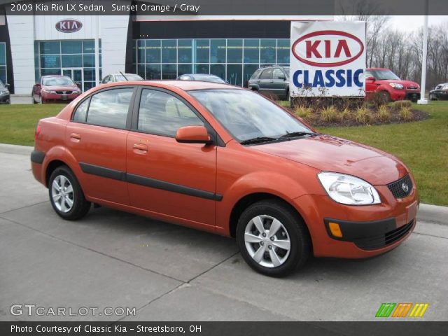2009 Kia Rio LX Sedan in Sunset Orange