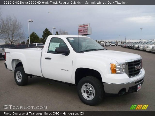 2010 GMC Sierra 2500HD Work Truck Regular Cab 4x4 in Summit White