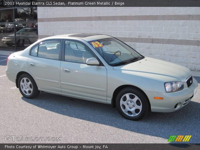 2003 Hyundai Elantra GLS Sedan in Platinum Green Metallic