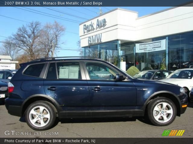 2007 BMW X3 3.0si in Monaco Blue Metallic
