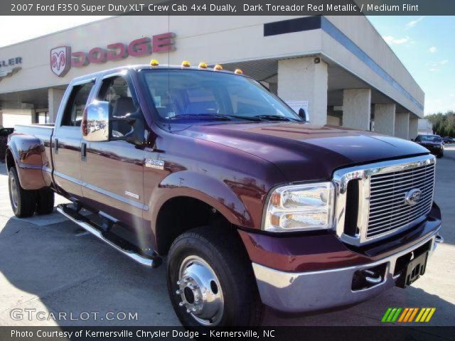 2007 Ford F350 Super Duty XLT Crew Cab 4x4 Dually in Dark Toreador Red Metallic
