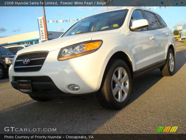 2008 Hyundai Santa Fe Limited in Powder White Pearl