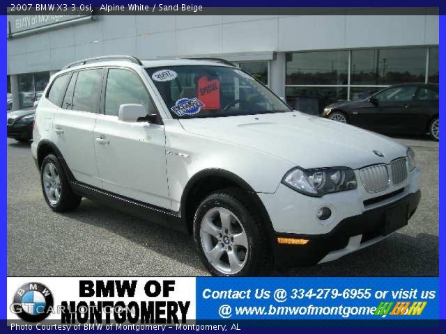 2007 BMW X3 3.0si in Alpine White