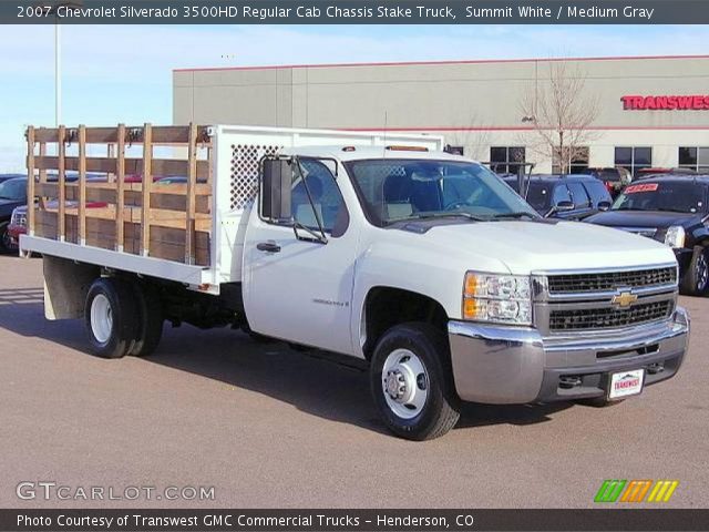 2007 Chevrolet Silverado 3500HD Regular Cab Chassis Stake Truck in Summit White