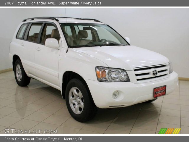 2007 Toyota Highlander 4WD in Super White