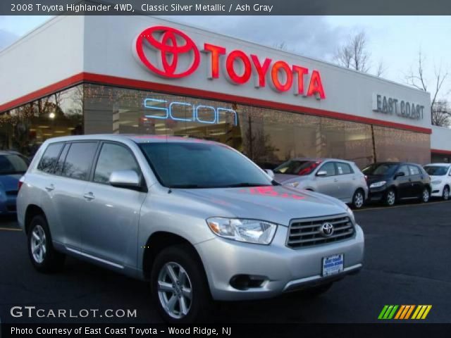 2008 Toyota Highlander 4WD in Classic Silver Metallic