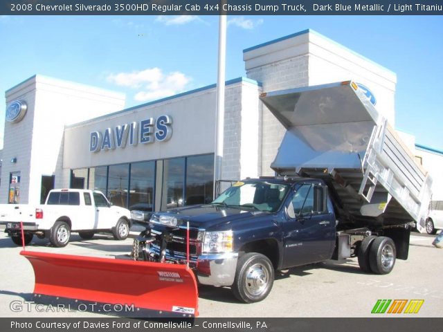 2008 Chevrolet Silverado 3500HD Regular Cab 4x4 Chassis Dump Truck in Dark Blue Metallic