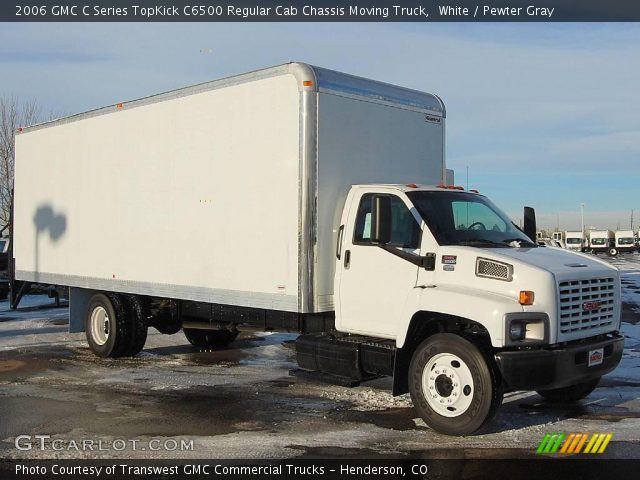 2006 GMC C Series TopKick C6500 Regular Cab Chassis Moving Truck in White