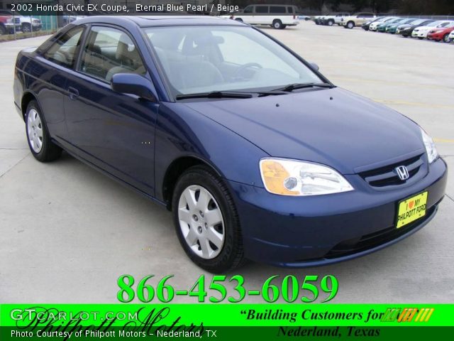 2002 Honda Civic EX Coupe in Eternal Blue Pearl