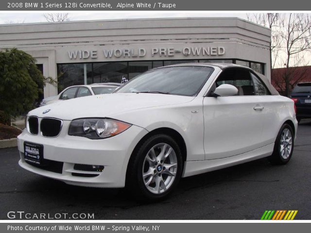 Alpine White 2008 BMW 1 Series 128i Convertible with Taupe interior 2008 BMW 