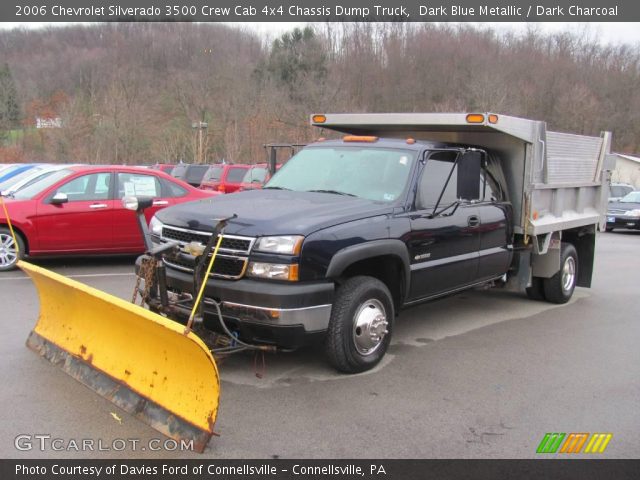 2006 Chevrolet Silverado 3500 Crew Cab 4x4 Chassis Dump Truck in Dark Blue Metallic