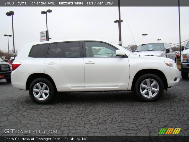 2008 Toyota Highlander 4WD in Blizzard White Pearl
