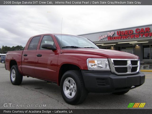 2008 Dodge Dakota SXT Crew Cab in Inferno Red Crystal Pearl