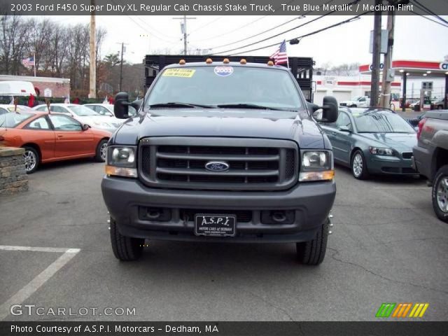 2003 Ford F450 Super Duty XL Regular Cab Chassis Stake Truck in True Blue Metallic