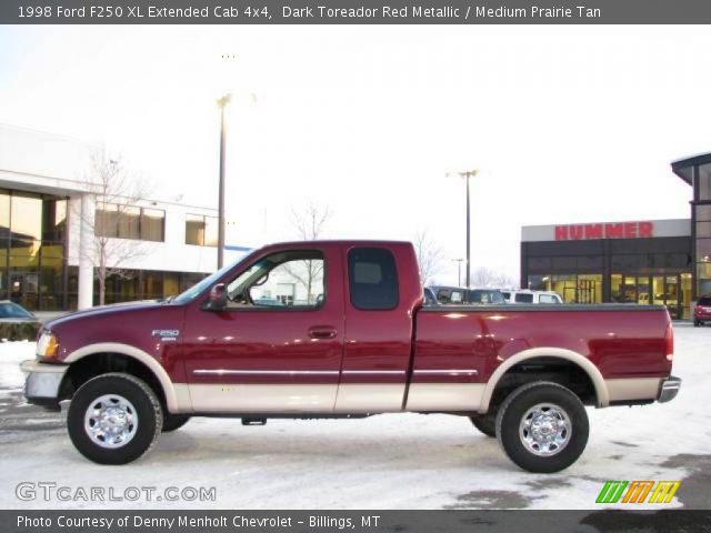 1998 Ford F250 XL Extended Cab 4x4 in Dark Toreador Red Metallic