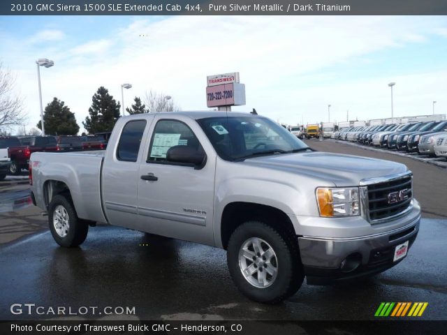 2010 GMC Sierra 1500 SLE Extended Cab 4x4 in Pure Silver Metallic