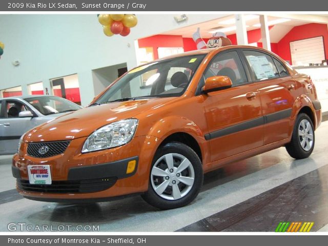 2009 Kia Rio LX Sedan in Sunset Orange