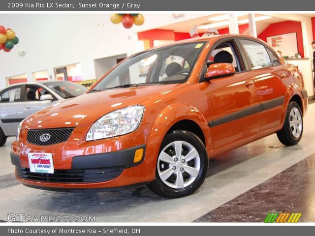 2009 Kia Rio LX Sedan in Sunset Orange