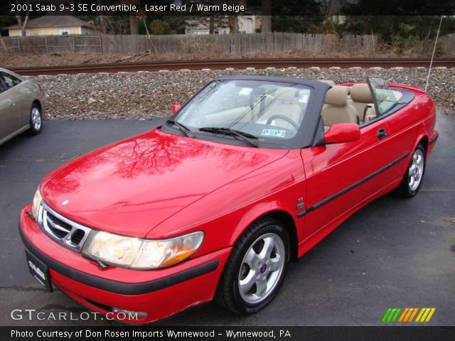 2001 Saab 9-3 SE Convertible in Laser Red